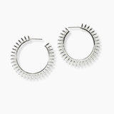102576, SPIKE METAL ROUND HOOP EARRING