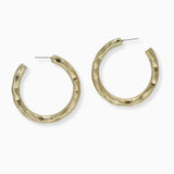 102577, HAMMERED METAL ROUND HOOP EARRING