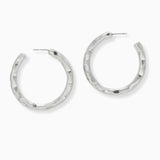 102577, HAMMERED METAL ROUND HOOP EARRING