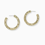 102578, HAMMERED METAL ROUND HOOP EARRING