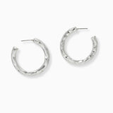 102578, HAMMERED METAL ROUND HOOP EARRING