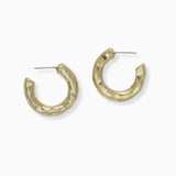 102579, HAMMERED METAL ROUND HOOP EARRING