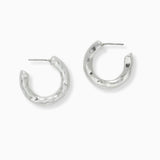 102579, HAMMERED METAL ROUND HOOP EARRING