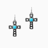 102586, WESTERN CROSS DANGLE EARRING
