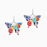 102589, BUTTERFLY ENAMEL DANGLE EARRING
