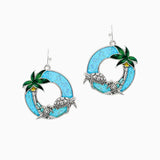 102593, SEA TURTLE GLITTER ACETATE DANGLE EARRING