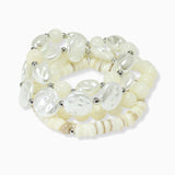 102601, FRESHWATER PEARL MULTI LAYERED BEADED STRETCH BRACELET
