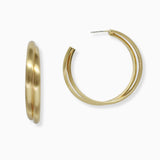 102610, DOUBLE LINE METAL ROUND HOOP EARRING