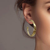 102610, DOUBLE LINE METAL ROUND HOOP EARRING