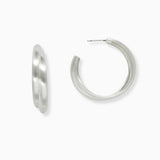 102611, DOUBLE LINE METAL ROUND HOOP EARRING