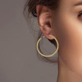 102613, SPRING ROUND METAL HOOP EARRING