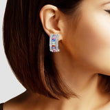 102639, BAGUETTE CUBIC ZIRCONIA DESIGNER INSPIRED EARRING