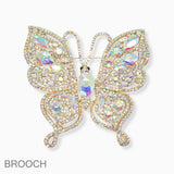102647, LARGE BUTTERFLY CRYSTAL RHINESTONE PIN BROOCH
