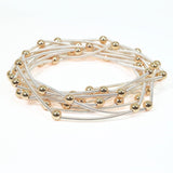 102672, BALL ACCENT MULTI LAYERED STRETCH BRACELET