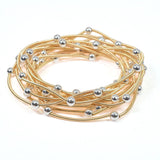 102672, BALL ACCENT MULTI LAYERED STRETCH BRACELET