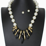 102681, GEOMETRIC CELLULOID ACETATE WITH PEARL NECKLACE