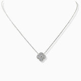 102688, CLOVER PAVE RHINESTONE PENDANT NECKLACE