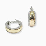 102694, 14K GOLD PLATED, DESIGNER INSPIRED ROUND HOOP EARRING