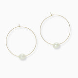 102712, FRESHWATER PEARL ACCENT ROUND HOOP EARRING