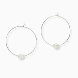 102712, FRESHWATER PEARL ACCENT ROUND HOOP EARRING