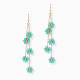 102724, DAINTY FLOWER BEADED DANGLE EARRING