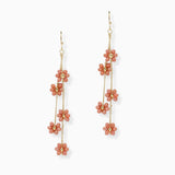 102724, DAINTY FLOWER BEADED DANGLE EARRING