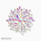 102732, FLORAL RHINESTONE PIN BROOCH
