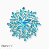 102732, FLORAL RHINESTONE PIN BROOCH