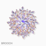 102732, FLORAL RHINESTONE PIN BROOCH