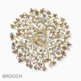 102733, FLORAL VINE RHINESTONE PIN BROOCH