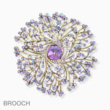 102733, FLORAL VINE RHINESTONE PIN BROOCH