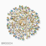102733, FLORAL VINE RHINESTONE PIN BROOCH