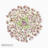 102733, FLORAL VINE RHINESTONE PIN BROOCH