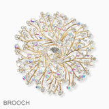 102733, FLORAL VINE RHINESTONE PIN BROOCH