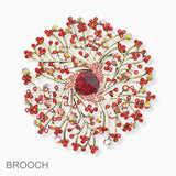 102733, FLORAL VINE RHINESTONE PIN BROOCH