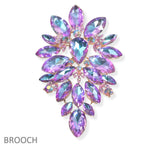 102735, OVERSIZED FLORAL RHINESTONE PIN BROOCH