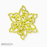 102736, FLOWER CRYSTAL RHINESTONE PIN BROOCH