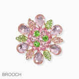 102737, FLOWER RHINESTONE PIN BROOCH