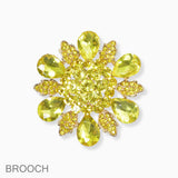 102737, FLOWER RHINESTONE PIN BROOCH