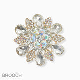 102737, FLOWER RHINESTONE PIN BROOCH
