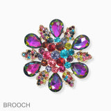 102737, FLOWER RHINESTONE PIN BROOCH