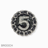 102738, "NUMBER 5" ENAMEL PIN BROOCH