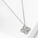 102744, GOLD DIPPED, "TOKEN OF LUCK" CLOVER CHARM CZ NECKLACE