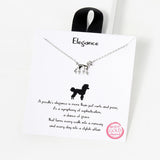 102749, GOLD DIPPED, "ELEGANCE" POODLE DOG NECKLACE