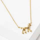 102749, GOLD DIPPED, "ELEGANCE" POODLE DOG NECKLACE