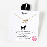 102749, GOLD DIPPED, "ELEGANCE" POODLE DOG NECKLACE