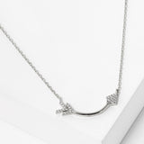 102750, GOLD DIPPED, "BETTER & BETTER" CURVED ARROW CZ NECKLACE