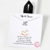 102751, GOLD DIPPED, "UP & DOWN" HORSE RIDE CHARM NECKLACE