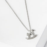 102751, GOLD DIPPED, "UP & DOWN" HORSE RIDE CHARM NECKLACE