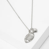 102754, GOLD DIPPED, "LOVE FOOTBALL" FOOTBALL WITH HEART NECKLACE